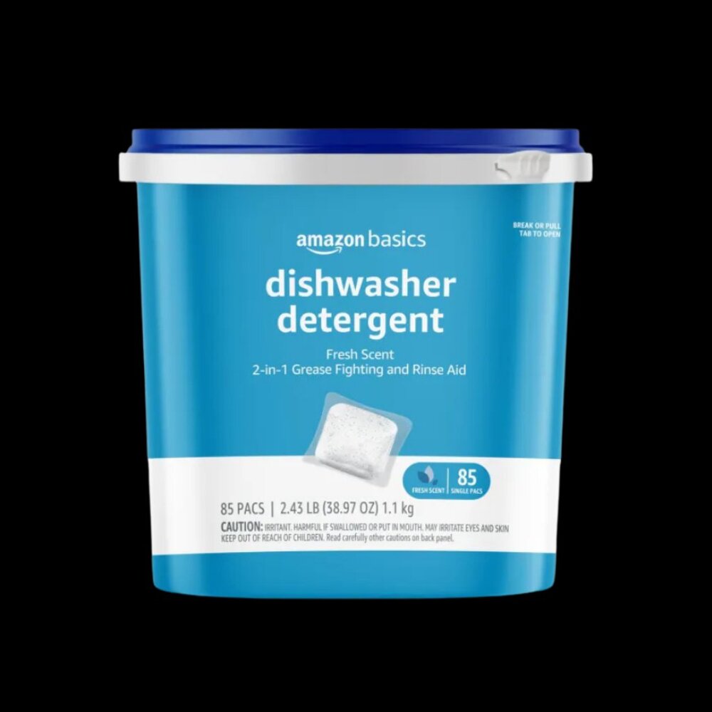 Amazon Basics (Previously Solimo) Dishwasher Detergent Pacs, Fresh Scent, 85 Ct